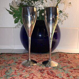 International Silver-Plated Champagne Flutes